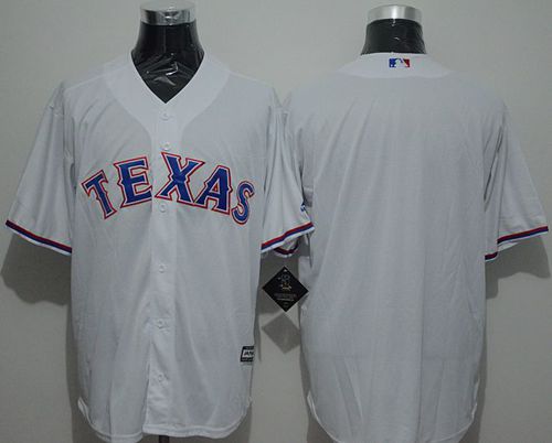 Rangers Blank White New Cool Base Stitched MLB Jersey - Click Image to Close